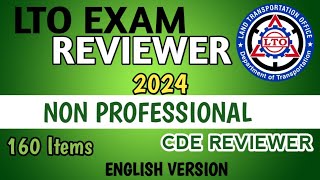 2024 LTO EXAM REVIEWER NONPROFESSIONAL DRIVERS LICENSE ENGLISH VERSION 100 PASSED [upl. by Chara]