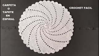 CARPETA O TAPETE EN ESPIRAL TEJIDO A CROCHET  TUTORIAL  GANCHILLO [upl. by Firestone]