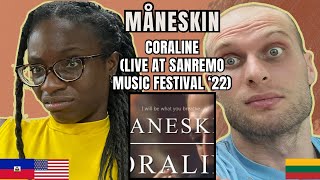 Maneskin  Coraline Reaction Live at Sanremo Music Festival 2022  SUPER CHAT REQUEST [upl. by Refynnej]