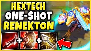 NEW MYTHIC RENEKTON ONESHOT BUILD HEXTECH RENEKTON SKIN SPOTLIGHT  League of Legends [upl. by Hamaso]