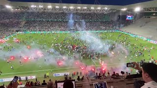 Angry crowds invade pitch after SaintEtienne relegated from Ligue 1 [upl. by Seline984]