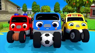 Baby Shark  Wheels On the Bus song  Soccer ball shaped wheels  Baby Nursery Rhymes amp Kids Songs [upl. by Amathist]