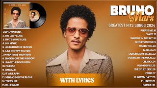 Bruno Mars Greatest Hits Full Album 2024  Bruno Mars Best Songs Playlist 2024 With Lyrics [upl. by Nuajed]