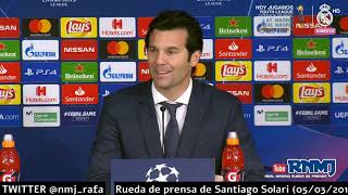 Real Madrid 14 Ajax Rueda de prensa de SOLARI post Octavos Champions 05032019 [upl. by Vite954]