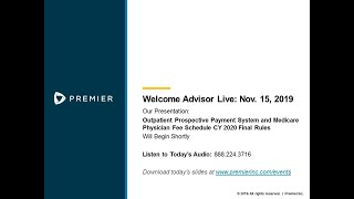 Advisor Live Webinar Reviewing the CY2020 OPPS and MPFS Final Rules [upl. by Atnohsal559]