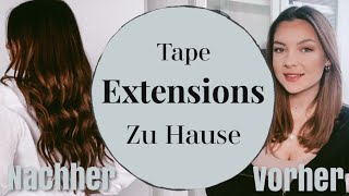 TAPE EXTENSIONS • Einsetzen Pflege und Tipps für Haarverlängerungen zu Hause [upl. by Ofella69]