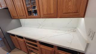 MSI Quartz Calacatta Laza Kitchen Countertop Before and After kitchen calacattalaza calacatta [upl. by Izabel289]