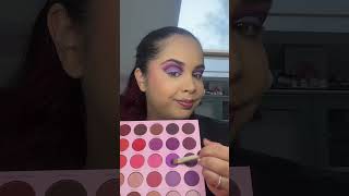 BeetlejuiceInspired Purple Glam Makeup Tutorial  Bold Halloween Look  Easy StepbyStep [upl. by Ahsienak]