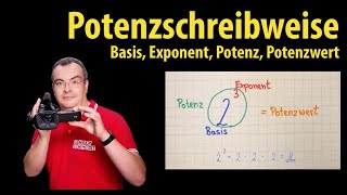 Potenzschreibweise  Basis Exponent Potenz und Potenzwert  Mathematik  Lehrerschmidt [upl. by Howzell]