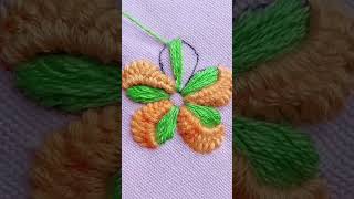 Beautiful Flower leaf embroidery embroiderystitches embroiderydesigns trending embroidery cute [upl. by Michaella]