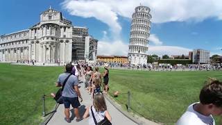 Pisa Italië lopen van station naar de scheve toren [upl. by Aile528]