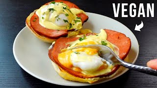 Making EGGLESS BENEDICT with incredible VEGAN POACHED EGGS my favorite BRUNCH dish [upl. by Ylim]