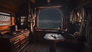 Ships Captains Cabin On Stormy Sea  Peaceful Music amp Ambience [upl. by Tima310]