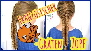 💗französischer Fischgrätenzopf💗Flechten Basics💗Frisur für Mädchen [upl. by Ahsiuqat]