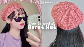 ✨ How To Crochet Beret Hat  Diy Beret Hat ✨ [upl. by Ybreh]