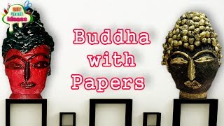 Newspaper Buddha with paper  diy Craft Ideas [upl. by Attenauqa2]