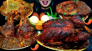 ASMREATING SPICY FULL CHICKEN MASALA TANDOORILEG CHAAP CURRYBIG FISHGOSHT BHUNAMISTYhungrygirl [upl. by Oliver]