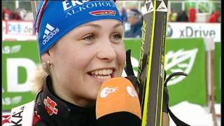 Magdalena Neuner  Interview nach dem Staffelsieg WM 2011 [upl. by Obara]