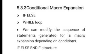 Conditional macro expansion System software module 5 [upl. by Nivat417]