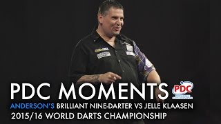 NINEDARTER Gary Anderson v Jelle Klaasen  201516 World Darts Championship [upl. by Ahsiruam885]