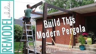 How to Build a Pergola on a Deck DIY Modern Pergola Tutorial [upl. by Otxilac]