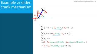 Machine Dynamics Lecture 16 Force Analysis using the twoforce members Slidercrank linkage [upl. by Fee]