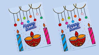 Diwali Card for competition • How to make easy Diwali Card • DIY Diwali greeting card making ideas [upl. by Redleh]