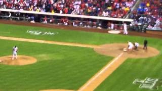 Chase Utley Slides Hard Into Second Base vs Cardinals 2011 N [upl. by Aniarrol319]