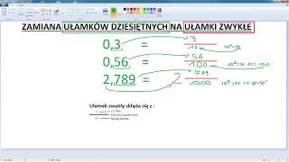 Jak zamienić ułamek dziesiętny na ułamek zwykły  przykłady  ForumWiedzy [upl. by Goff]