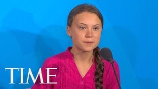 Greta Thunberg Delivers Emotional Speech During UN Climate Summit  TIME [upl. by Eelyram50]