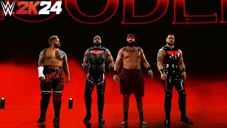 The New Bloodline Full Entrance wt New GFX amp Theme  Tama Tonga Tanga Loa Jacob amp Solo WWE 2K24 [upl. by Clementine574]