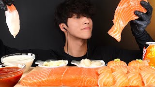 24시간 굶고 연어 amp 연어 초밥 먹방 SALMON amp SALMON SUSHI MUKBANG ASMR [upl. by Egroej]