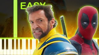 Deadpool amp Wolverine Trailer Theme Song  EASY Piano Tutorial [upl. by Hillard]