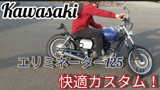 エリミネーター125 派手じゃないカスタムバイク ビンテージ風カスタム [upl. by Cavallaro]