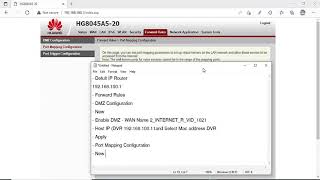How to forward Port DVR  NVR on HUAWEI HG8045A520 [upl. by Abell]