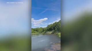 Man captures waterspout in Oklahoma [upl. by Ahsilav]