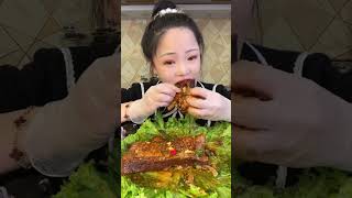 🔥🥓 ASMR MUKBANG Spicy Pork Belly amp Crunchy Bites 매운 삼겹살과 바삭한 소리의 완벽한 조화 🎧😋 ASMR mukbang short [upl. by Euqnom]