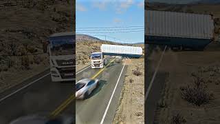 BeamNG Drive Realistic Freeway Crashes 218 shorts dangerousovertaking speedaccident crashmoment [upl. by Areit]