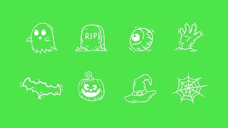 Halloween green screen doodle green screen Free for subscribers [upl. by Etna]