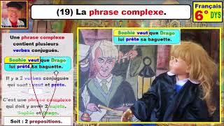 La phrase complexe  Grammaire française cm2 6ème dys  19 [upl. by Reinald]