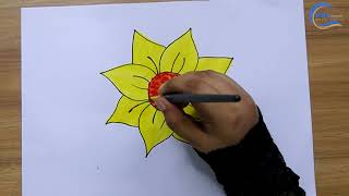 How to draw daffodil \draw daffodil flower step by step [upl. by Eireva522]