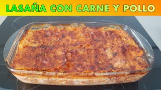 Lasaña de carne y pollo una gran receta para disfrutar [upl. by Llimaj]