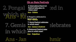 Important Festivals of Indian States  GK [upl. by Stevenson]