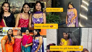 Happy Diwali 🪔 🎇 MUMMY KO GIFT KAISA LAGA 🥹❤️chandni vlog happydiwali diwalivlog [upl. by Sashenka]