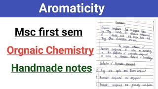 Aromaticity  Aromaticity organic chemistry  msc 1sem [upl. by Ahsilram257]