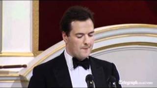 Chancellor George Osborne makes Mansion House speech about ringfencing retail banks [upl. by Venator]