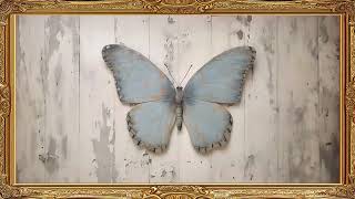 Blue Butterfly Frame TV Art Vintage Country Screensaver Framed HD Wallpaper Wildflower Slideshow [upl. by Martinelli]