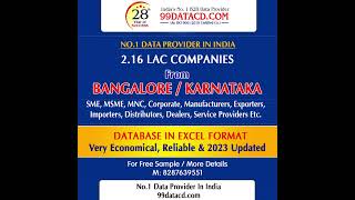 Get the list of 216 Lac Companies  Industries from BANGALORE  KARNATAKA [upl. by Ingraham]