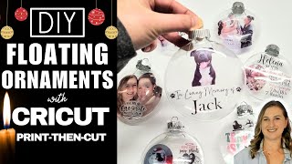 Cricut Christmas Craft How to Make Floating Ornaments  DIY Personalized Gift Ideas [upl. by Nessnaj]