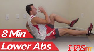 8 Minutes Lower Ab Workout  HASfits Lower Abdominal Exercises  Work Out Lower Abs [upl. by Gent]